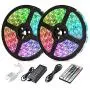 LED Strip Lights, Attuosun 32.8feet/10M RGB 300Leds SMD5050 Waterproof Flexible Rope Lights, Color Changing Self-Adhesive Led Strips Kit with 44Key IR Remote Controller and 12V Power Supply for Home