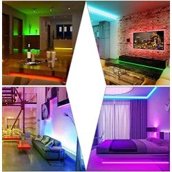 LED Strip Light with Remote Control 16.4 feet 5050RGB LED Indoor Light 12V Power Supply Color Change Flexible Strip Light Suitable for Room Bedroom Home bar TV Kitchen DIY DecorationNon-Waterproof