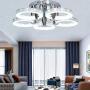 Healer LED Ceiling Light Fixture Semi Flush Mount with 5 Rings Cool Lights, Modern Chandelier Lighting Pendant Lamp for Living Room Dining Room Kitchen