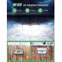 LITOM 160 LED Solar Motion Sensor Lights Outdoor, IP67 Waterproof Solar Powered Security Lights Wireless Solar Wall Lights with 3 Modes for Garden Patio Yard Deck Garage Fence Pool - Cold White 2 Pack