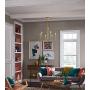 XiNBEi Lighting Chandeliers, Brass Chandelier with LED Bulb, Modern Pendant Lighting for Living & Dining Room XB-C1213-6-SB
