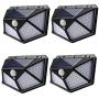 100 Led Solar Motion Sensor Lights Outdoor, Eicaus Wireless Weatherproof Solar Powered Lights for Steps Yard Garage Porch Patio, IP65 Waterproof with Wide Angle (4 Pack)