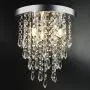 3 Lights Mini Crystal Flushmount Chandelier Fixture, Crystal Ceiling Lamp, H10.4'' X W9.8'', Elegant Modern Flush Mount Ceiling Light for Bedroom, Hallway, Bar, Living Room, Dining Room, Chrome(G9 Base)