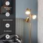 Tangkula 3-Light Floor Lamp, 64” Mid Century Modern 3 Light Tree, Standing Tall Pole Lamp with 3 LED Bulbs and Adjustable Heads, Reading Light for Living Room & Bedroom, 360 Lighting (Antique Brass)