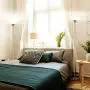 Brightech Sky Dome - Very Bright LED Torchiere Floor Lamp for Living Rooms & Offices– Dimmable Modern Standing Lamp – Tall Pole Light for Bedrooms – LED Bulb Included - Platinum Silver