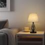 Table Lamp Set of 2, Nightstand Bedside Lamp for Bedroom, Black Marble Lamp Pairs with Linen Lampshade, Desk Reading Lamp for Living Room, Dressers