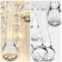 NIUYAO Modern Crystal Raindrop Silver Chandelier Lighting Flush Mount LED Ceiling Light Fixture Pendant Lamp for Dining Room Bathroom Bedroom Living-Room W16'' H12'' 295199