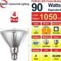 Explux 90W Equivalent Classic Full Glass LED PAR38 Spotlight Bulbs, 30° Spot Beam, 5000K 4-Pack, Dimmable, Outdoor Weatherproof, Daylight
