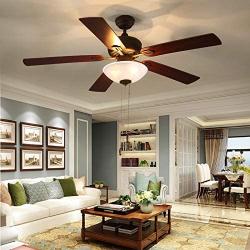 Ceiling Fan with Light 52-inch Brown 5-leaf Flush Mount Indoor Ceiling Fan Light ETL Listed for Living Room Dining Room Kitchen Restaurant,Motor Reversibly Accumulates Heat in Winter