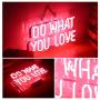 Neon Signs,DO What You Love Real Glass Neon Sign Beer Bar Pub Store Home Room Party Light Sign Neon Lamp Wall Artwork Signs, Prepaid Custom Duty（14.5''x8'',Pink）