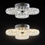 TongLan Modern LED Chandelier Ceiling Crystal Lamp 3 Rings Contemporary Flush Mount Light Fixture for Dining Room Living Room Hallway (Warm White)