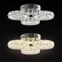 TongLan Modern LED Chandelier Ceiling Crystal Lamp 3 Rings Contemporary Flush Mount Light Fixture for Dining Room Living Room Hallway (Warm White)
