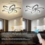 Jior Ceiling Light Fixture LED for Living Room, Modern, Study, NiteCore Extreme Remote Control 72W 5760LM 6 Heads 31.5inch