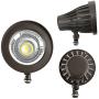 GKOLED 30Watt Bullet LED Spotlight, Narrow Beam Angle COB LED Round Spotlight, 5000K Daylight White, 3350 Lumens, 120-277V, Outdoor Flag Pole Spotlight Fixture, UL Listed & DLC Qualified