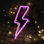 GMY Pink Neon Sign Lip and Pink Lightning Bolt LED Neon Light Signs for Wall Decor, by USB Charging/Battery, Decorative Neon Light for Bedroom, Party, Wedding, Christmas Gift, Christmas Decor, 2Pack