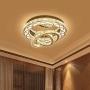 LITFAD Intriguing Multi Ring Crystal Ceiling Light Simple LED Living Room Flush Mount Spotlight Modern Luxury Chandelier Ceiling Lamp in Chrome for Bedroom Dining Room Hotel Entry - Warm Light