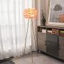 Maxax Feather Floor lamp Modern Tripod Floor Lamp with Pink Feather Shade, Standing Light for Bedrooms/Living Room/Dining Room/Kitchen,Gold Classic