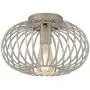 Modern Farmhouse Galvanized Flush Mount Ceiling Light Rustic Metal Cage Semi Flush Mount Light Fixture for Hallway Living Room Kitchen Entryway Bedroom