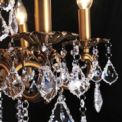 MEEROSEE Crystal Chandeliers Contemporary Chandelier 6 Lights Island Lighting Candle Pendant Ceiling Light Fixture for Dining Room Living Room Kitchen Bedroom Hallway Entry D22.1''