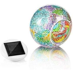 Joyathome Color Changing Solar Powered Glass Ball Garden Lights Solar Table Lights Waterproof Solar Led Night Light for Garden Patio Party Yard Outdoor Indoor Decorations Ideal Gift