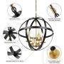 Lika 4-Light Chandeliers 15.8'' Rustic Farmhouse Pendant Light with Industrial Metal Spherical Shade for Kitchen Island, Dining Room, Farmhouse, Foyer (Gold)