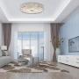 LITFAD Crystal Drum Flush Mount Lamp Contemporary Multi-Head Flush Mount Ceiling Light Modern Luxury LED Ceiling Lamp Chandelier in Chrome for Bedroom Dining Room Hotel Foyer Entry - 16'' W