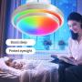 Smart Ceiling Light Fixture Bedroom,Dimmable Bedroom Light Ceiling,Flush Mount Ambient Lighting Schemes,Wireless WiFi Lamp Compatible Alexa Google Home,Modern Kid Room Light,13'' 18W