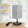 Bedside Lamp, 3 Way Dimmable Touch Control Table Lamp with 2 USB Charging Ports 2 AC Outlet, Nightstand Lamp with Grey Fabric Shade Bedroom Lamp for Bedroom Set of 2 for Living Room, Reading, Office