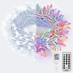 Brizled Color Changing Christmas Lights, 65.67ft 200 LED Dual Color Christmas Tree Lights with Remote, Cool White & Multicolor 11 Function Xmas String Lights Indoor Outdoor for Xmas Party Home Wedding