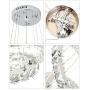 Modern Led Chandelier High Ceiling, Led Lighting Fixtures Ceiling Hanging Contemporary Crystal Chandeliers DIY Adjustable 3 Rings Pendant Light for Living Room Bedroom Kitchen Foyer Hallway