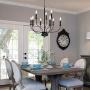 ELUZE Farmhouse Chandelier, 9 Lights Vintage Pendant Lighting ,Black Rustic Chandeliers Candle Ceiling Light Fixture for Living Dining Room Bedroom Kitchen Island Foyer Lighting