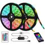 LED Strip Lights, Kwanan Color Changing LED Light Strip 32.8feet(10m) Kit SMD 5050 Waterproof Rope Lights with Bluetooth Controller Sync to Music Apply for TV, Home, Bedroom, Party (RGB)