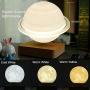 Unique 3D Magnetic Levitation Moon Football Lamp Saturn Night Light Rotating Led Magnetic Floating Saturn Lamp Living Room Bedroom Home Decoration-Hexagonal_Oak_Base_Saturn