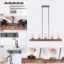 Farmhouse Wood Chandelier, 5-Light Linear Chandeliers for Dining Rooms, L42.9 x W3.9''x H9.4''