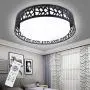 DLLT 35W Dimmable Ceiling Light Fixture, Modern Led Ceiling Light with Remote Control, Flush Mount Fixture Timing Lighting for Bedroom, Kitchen, Dining Room, Hallway, Office (3-Light Changeable) Black