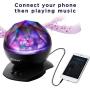 SOAIY Sleep Soother Aurora Projection LED Night Light Lamp with 8 Lighting Mode & Speaker, Relaxing Light Show for Baby Kids and Adults, Mood Light for Baby Nursery Bedroom Living Room (Black)