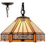 Tiffany Hanging Light W12H32 Inch Amber Stained Glass Pendant lamp 1E26 Hexagon Style S011 WERFACTORY Series Lamps Chandelier Ceiling Fixture Kitchen Island Bar Hallway Living Room Dining Room Loft Tiffany Hanging Light W12H32 Inch Amber Stained Glass Pendant lamp 1E26 Hexagon Style S011 WERFACTORY Series Lamps Chandelier Ceiling Fixture Kitchen Island Bar Hallway Living Room Dining Room Loft