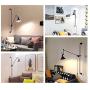 SUSUO 360 Degree Rotatable Simplicity Swing Wall Lamp with 24'' inches Black Swing Arm,Unique Plug-in Sconces Wall Lighting for Bedroom Living Room Bedside Lamp