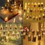 Lixada Fairy Lights Photo Clip String Lights - 7.22FT 20 LED Warm White Battery Powered Photo String Lights for Hanging Pictures Cards in Living Room Bedroom Party Wall Wedding