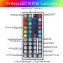 eTopxizu 32.8ft 10M SMD 5050 RGB LED Strip Lights 300leds IP65 Waterproof Lighting Color Changing Tape with 44 Keys IR Remote Controller DC 12V 5A Power Supply for TV,Home Kitchen Bedroom Decor