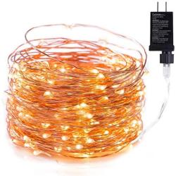 Minetom Fairy Lights Plug in, 40Ft 120 Led Waterproof Firefly Lights on Copper Wire UL Adaptor Included, Starry String Lights for Wedding Indoor Outdoor Christmas Patio Garden Decoration, Warm White