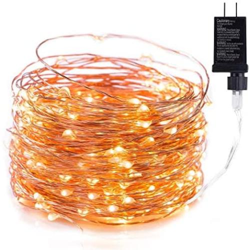 Minetom Fairy Lights Plug in, 40Ft 120 Led Waterproof Firefly Lights on Copper Wire UL Adaptor Included, Starry String Lights for Wedding Indoor Outdoor Christmas Patio Garden Decoration, Warm White
