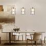 SHENGQINGTOP Modern Cylindrical Pendant Light with Frosted Glass, Brushed Nickel Hanging Light, Transitional Metal Pendant Lighting Fixture for Kitchen Island Sink Dining Room Bar, Led Bulb Included