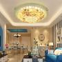 LITFAD Hand-Made Shell Beige Flush Mount Ceiling Light Bowl LED Mediterranean Ceiling Lighting Tiffany Art Deco Ceiling Lamp Chandelier for Bedroom Living Room Hotel - 12'' (30 cm) Wide