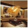 Bamboo Lantern Pendant Lamp, Retro Japanese Style E27 Chandelier Hanging Light Ceiling Lighting Fixture for Living Room Bedroom Restaurant Cafe Teahouse Bar Dining Room Club