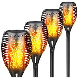 Eicaus Solar Torch Light Outdoor, 96 Led Tiki Torches with Flickering Flame, Waterproof Landscape Garden Pathway Decoration Lighting with Auto On/Off Dusk to Dawn