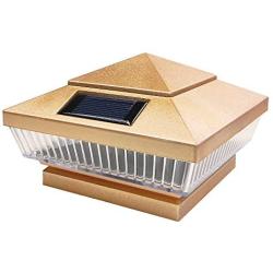 iGlow 12 Pack Copper Outdoor 4 x 4 Solar 5-LED Post Deck Cap Square Fence Light Landscape Lamp PVC Vinyl Wood Bronze