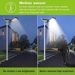 400W Solar Street Flood Light Outdoor, NIORSUN Motion Sensor Dusk to Dawn Solar Light with Remote Control IP67 Waterproof for Parking Lot, Stadium, Garden, Pathway(Bright White)