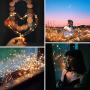BINZET Solar Fairy Lights, 33Ft 100LEDs Waterproof Decorative Copper Wire Solar String Lights Outdoor for Party, Patio, Garden, Gate, Yard, Wedding, Christmas (Warm White,2 Pack)