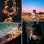 BINZET Solar Fairy Lights, 33Ft 100LEDs Waterproof Decorative Copper Wire Solar String Lights Outdoor for Party, Patio, Garden, Gate, Yard, Wedding, Christmas (Warm White,2 Pack)